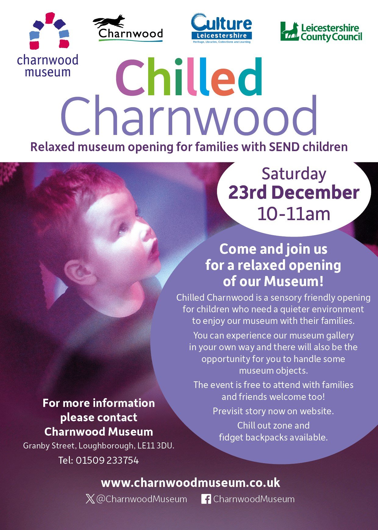 Chilled Charnwood- Sensory friendly opening at Charnwood Musuem